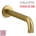 Vòi xả bồn tắm âm tường màu đồng Kallista P32833-00-2MB