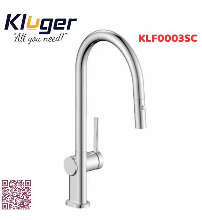 Vòi chậu rửa bát dây rút Kluger KLF0003SC