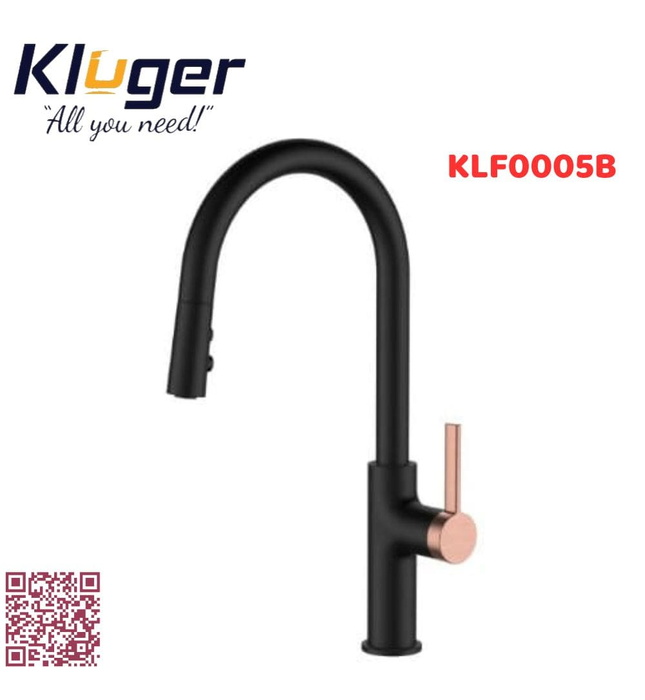 Vòi chậu rửa bát dây rút Kluger KLF0005B