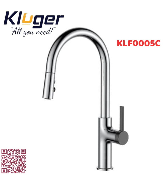 Vòi chậu rửa bát dây rút Kluger KLF0005C
