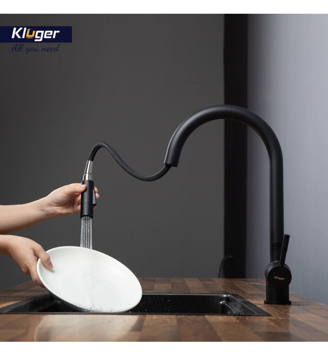 Vòi chậu rửa bát dây rút Kluger KLF0008B