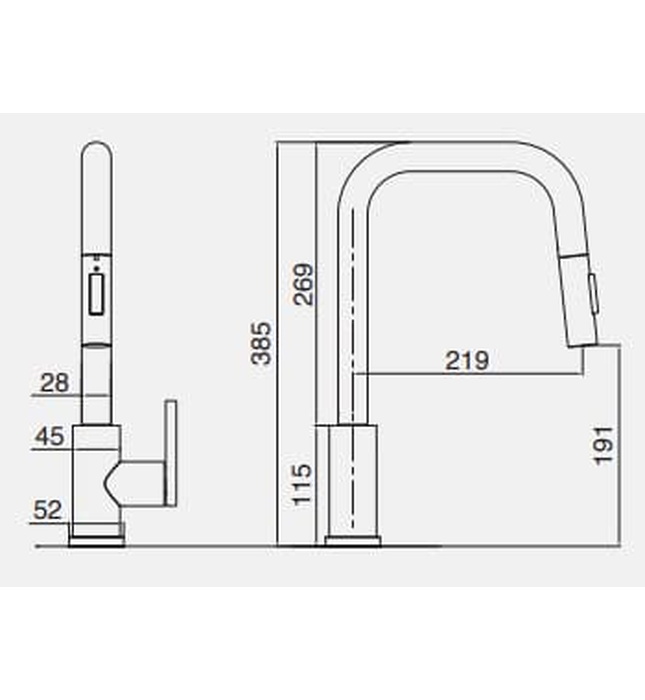 Vòi chậu rửa bát dây rút Kluger KLF0011C