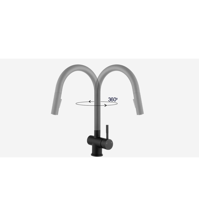 Vòi chậu rửa bát dây rút Kluger KLF0008B