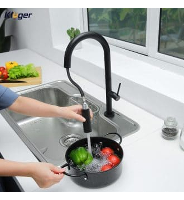 Vòi chậu rửa bát dây rút Kluger KLF0010B