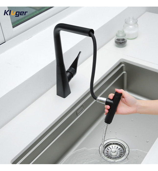 Vòi chậu rửa bát dây rút Kluger KLF0016B