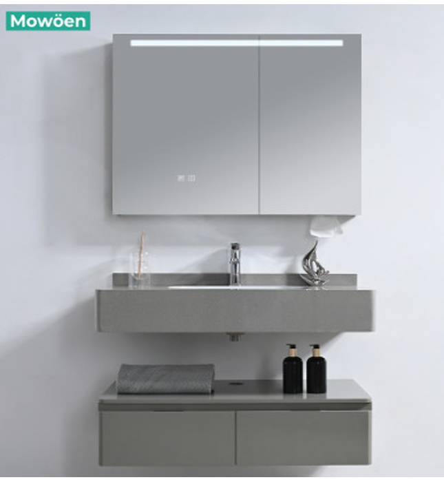 Bộ tủ chậu lavabo nhựa PVC Mowoen MW2826-100PVC