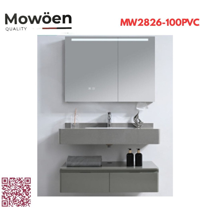 Bộ tủ chậu lavabo nhựa PVC Mowoen MW2826-100PVC