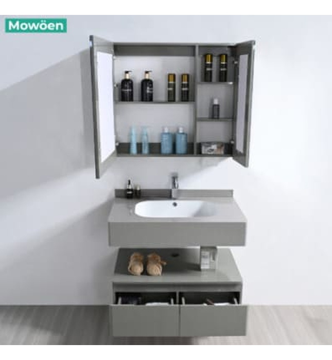 Bộ tủ chậu lavabo nhựa PVC Mowoen MW2826-80PVC