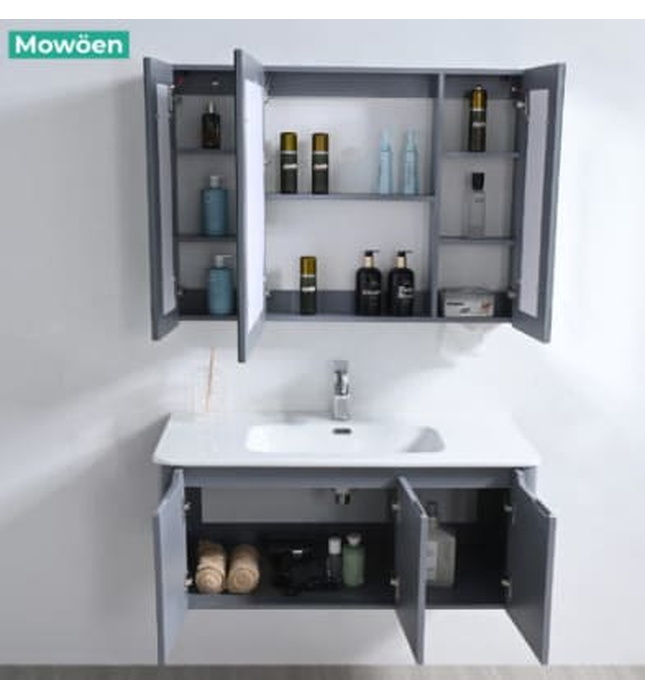 Bộ tủ chậu lavabo nhựa PVC Mowoen MW2828-100