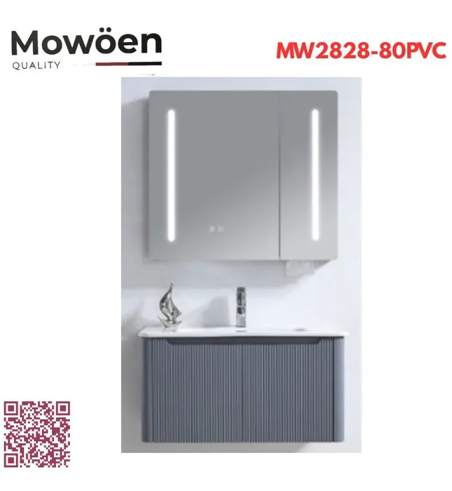 Bộ tủ chậu lavabo nhựa PVC Mowoen MW2828-80PVC