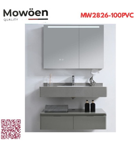 Bộ tủ chậu lavabo nhựa PVC Mowoen MW2826-100PVC
