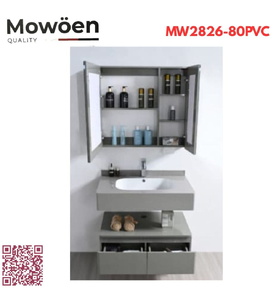 Bộ tủ chậu lavabo nhựa PVC Mowoen MW2826-80PVC