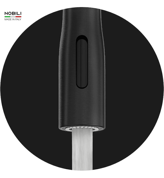 Vòi bếp nóng lạnh dây rút màu đen Italy Nobili Mania NB308G (CU128137GUP)