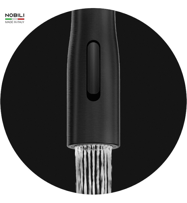 Vòi bếp nóng lạnh dây rút màu đen Italy Nobili Mania NB308G (CU128137GUP)