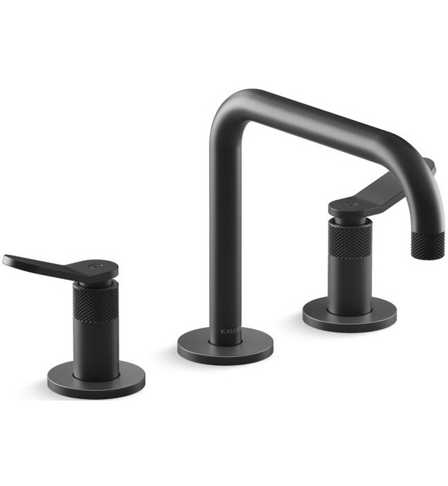 Vòi chậu rửa mặt nóng lạnh cổ thấp màu nickel Kallista P33348-LV-BN