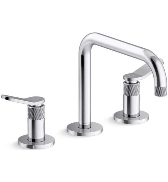 Vòi chậu rửa mặt nóng lạnh cổ thấp màu nickel Kallista P33348-LV-BN
