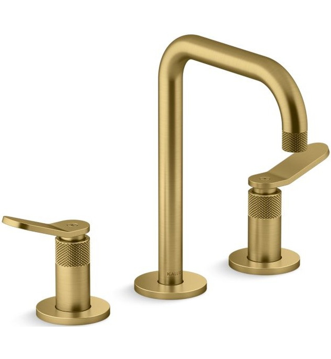 Vòi chậu rửa mặt nóng lạnh màu đồng Mỹ Kallista P33349-LV-BLH