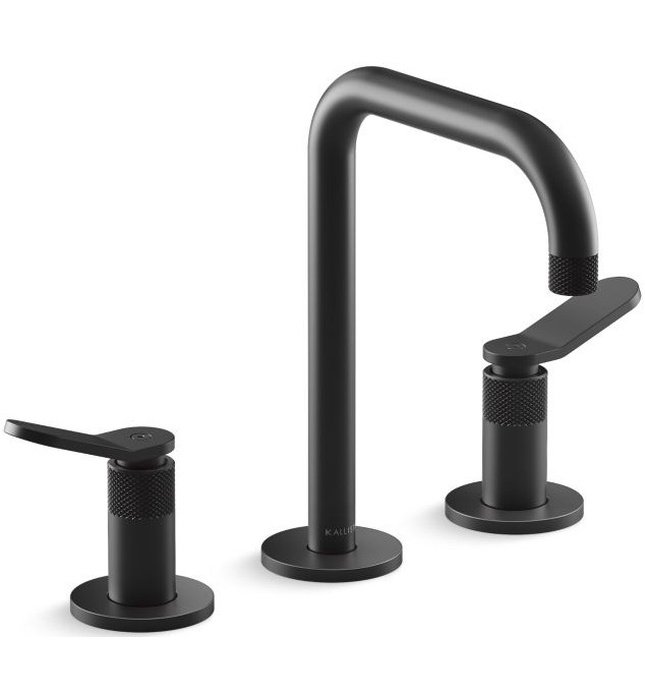 Vòi chậu rửa mặt nóng lạnh màu đen Mỹ Kallista P33349-LV-BL