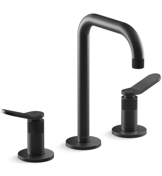 Vòi chậu rửa mặt nóng lạnh thân cao màu nickel Kallista P33350-LV-BN