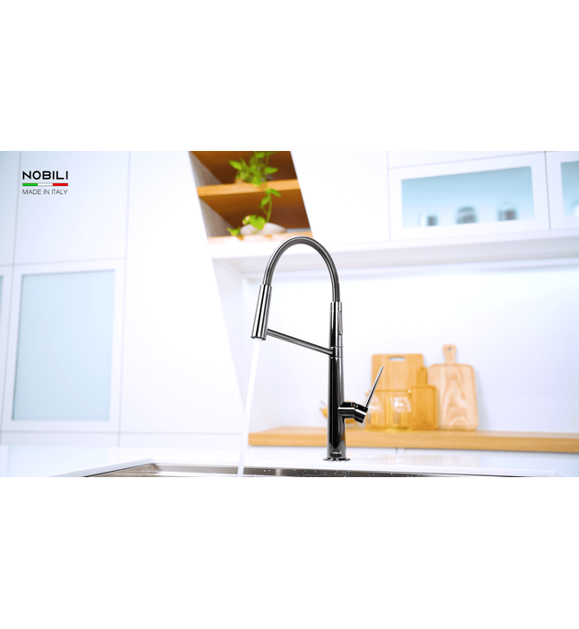 Vòi chậu rửa bát cần mềm 2 đầu xả Italy Nobili Lavante NB306B (MV123300FLP)