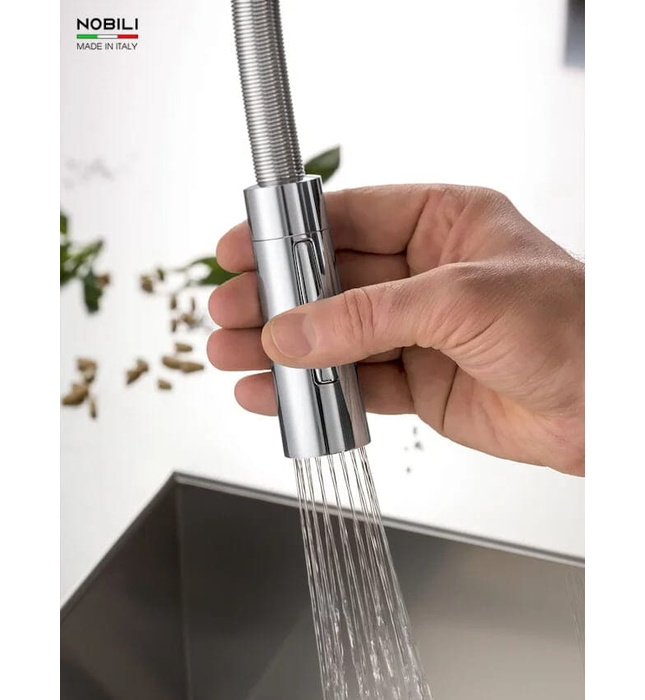 Vòi chậu rửa bát cần mềm 2 đầu xả Italy Nobili Lavante NB303 (MV123300CR)