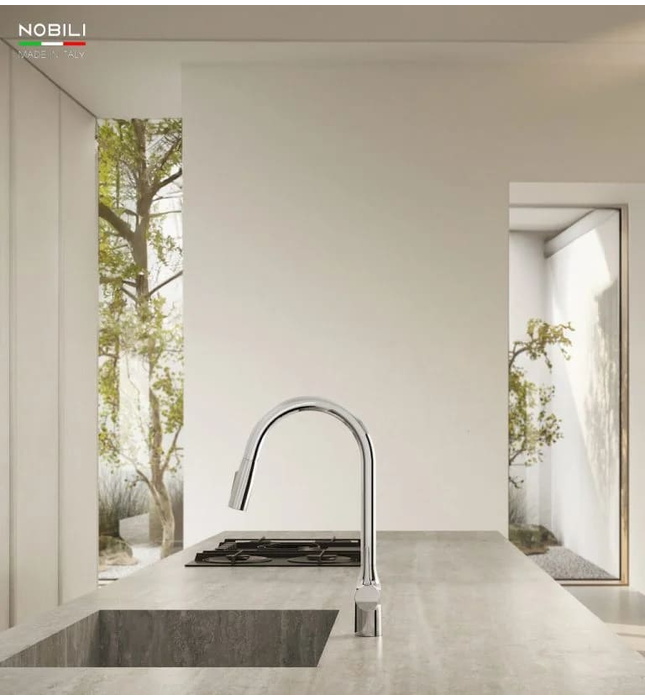 Vòi bếp nóng lạnh dây rút 2 chế độ Italy Nobili Mania NB305C (CU128137CR)