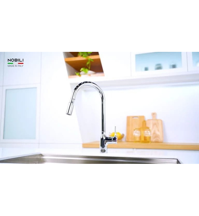 Vòi bếp nóng lạnh dây rút 2 chế độ Italy Nobili Mania NB305C (CU128137CR)