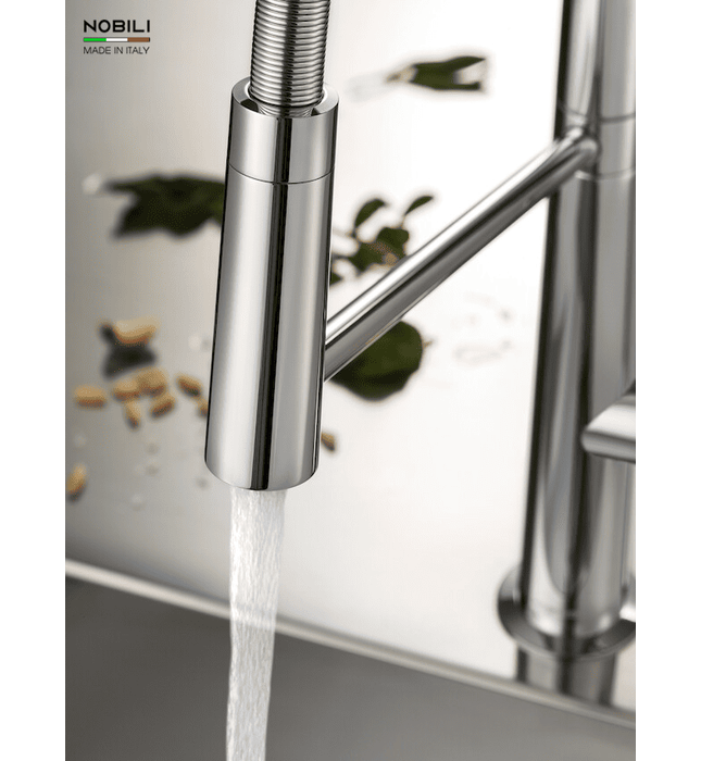 Vòi chậu rửa bát cần mềm 2 đầu xả Italy Nobili Lavante NB303 (MV123300CR)