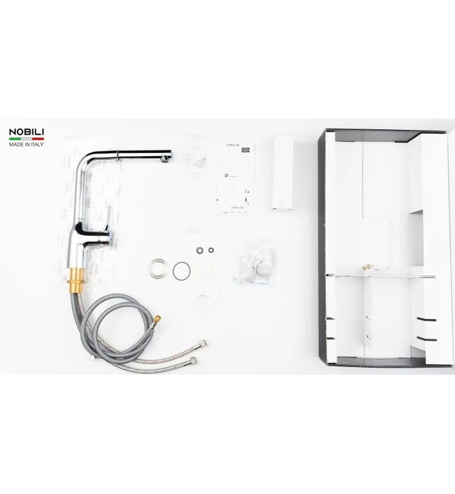 Vòi bếp nóng lạnh dây rút Italy Nobili Mania NB215T (CU128117/1CR)