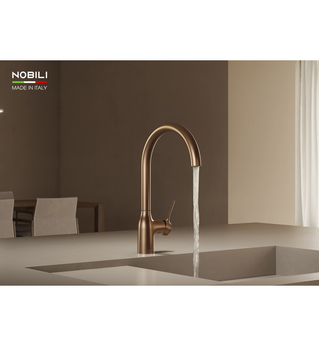 Vòi bếp nóng lạnh dây rút màu vàng đậm Ý Nobili Mania NB306T (CU128137TA)