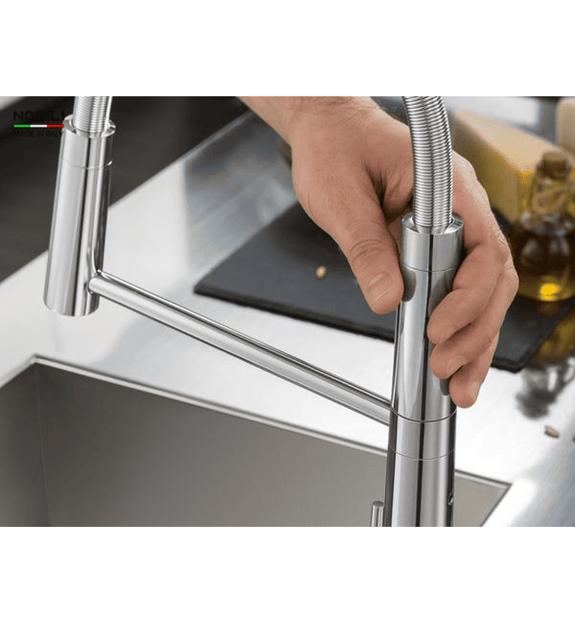 Vòi chậu rửa bát cần mềm 2 đầu xả Italy Nobili Lavante NB303 (MV123300CR)