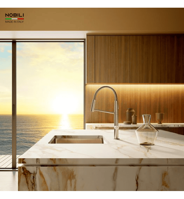 Vòi chậu rửa bát cần mềm 2 đầu xả Italy Nobili Lavante NB303 (MV123300CR)