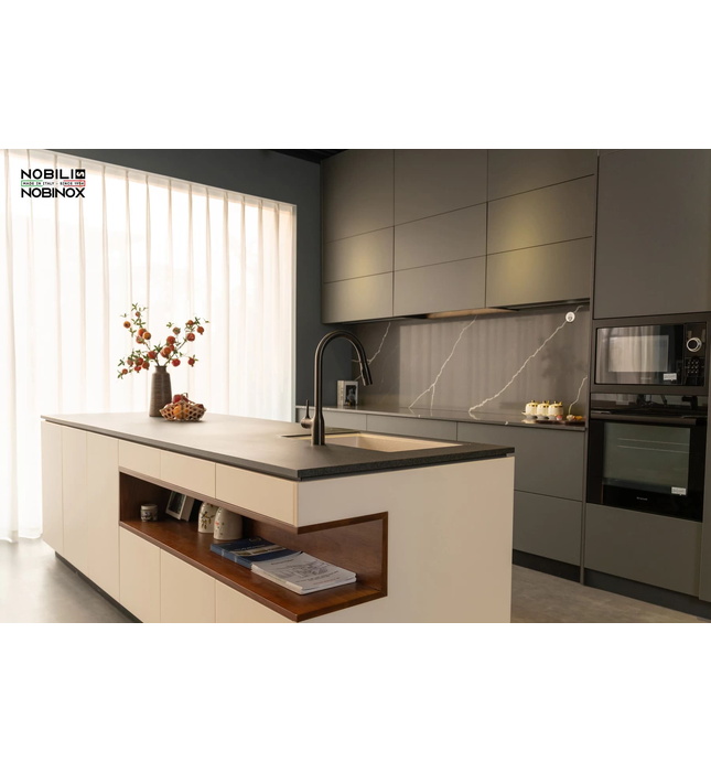 Vòi bếp nóng lạnh dây rút màu đen Italy Nobili Mania NB308G (CU128137GUP)