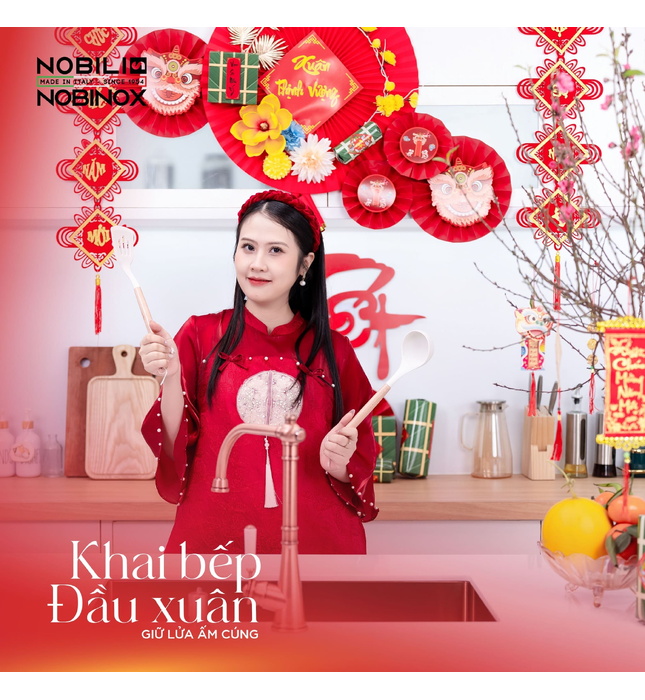 Vòi bếp nóng lạnh tân cổ điển đỏ hồng Ý Nobili Charlie NB255C (CH75513RA)