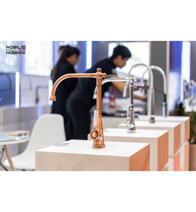 Vòi bếp nóng lạnh tân cổ điển đỏ hồng Ý Nobili Charlie NB255C (CH75513RA)