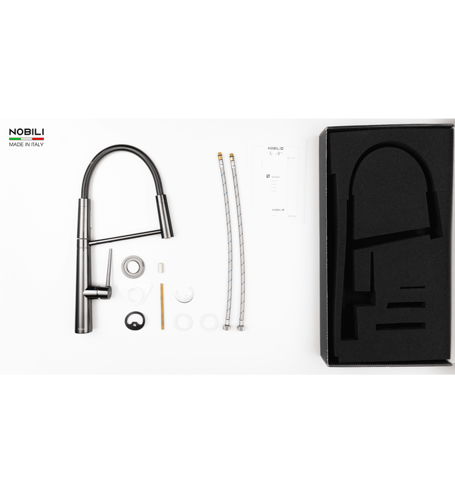 Vòi chậu rửa bát cần mềm 2 đầu xả Italy Nobili Lavante NB306B (MV123300FLP)