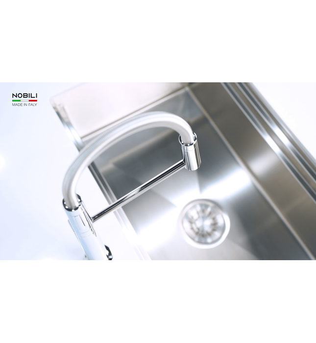 Vòi chậu rửa bát cần mềm 2 đầu xả Italy Nobili Lavante NB303 (MV123300CR)