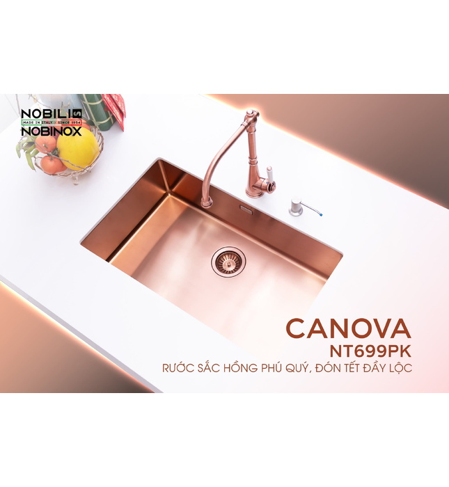 Vòi bếp nóng lạnh tân cổ điển đỏ hồng Ý Nobili Charlie NB255C (CH75513RA)