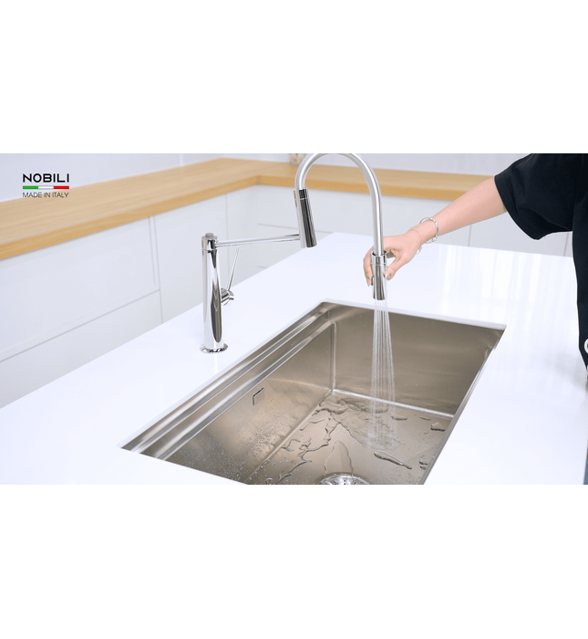 Vòi chậu rửa bát cần mềm 2 đầu xả Italy Nobili Lavante NB303 (MV123300CR)