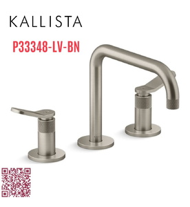 Vòi chậu rửa mặt nóng lạnh cổ thấp màu nickel Kallista P33348-LV-BN