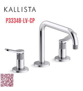 Vòi chậu rửa mặt nóng lạnh cổ thấp màu chrome Kallista P33348-LV-CP