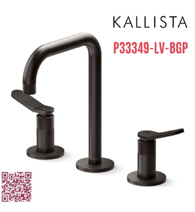 Vòi chậu rửa mặt nóng lạnh màu đen Mỹ Kallista P33349-LV-BGP
