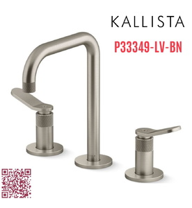 Vòi chậu rửa mặt nóng lạnh màu nickel Mỹ Kallista P33349-LV-BN
