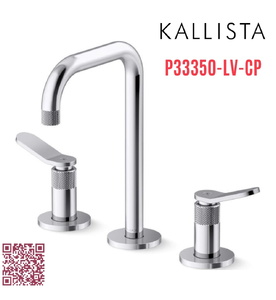 Vòi chậu rửa mặt nóng lạnh thân cao màu chrome Kallista P33350-LV-CP