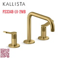 Vòi chậu rửa mặt nóng lạnh cổ thấp màu đồng Kallista P33348-LV-2MB
