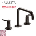 Vòi chậu rửa mặt nóng lạnh cổ thấp màu đen Kallista P33348-LV-BGP