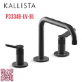 Vòi chậu rửa mặt nóng lạnh cổ thấp màu đen Kallista P33348-LV-BL