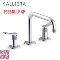Vòi chậu rửa mặt nóng lạnh cổ thấp màu chrome Kallista P33348-LV-CP