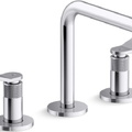 Vòi chậu rửa mặt nóng lạnh cổ thấp màu đồng Kallista P33348-LV-2MB