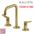 Vòi chậu rửa mặt nóng lạnh màu đồng Mỹ Kallista P33349-LV-2MB